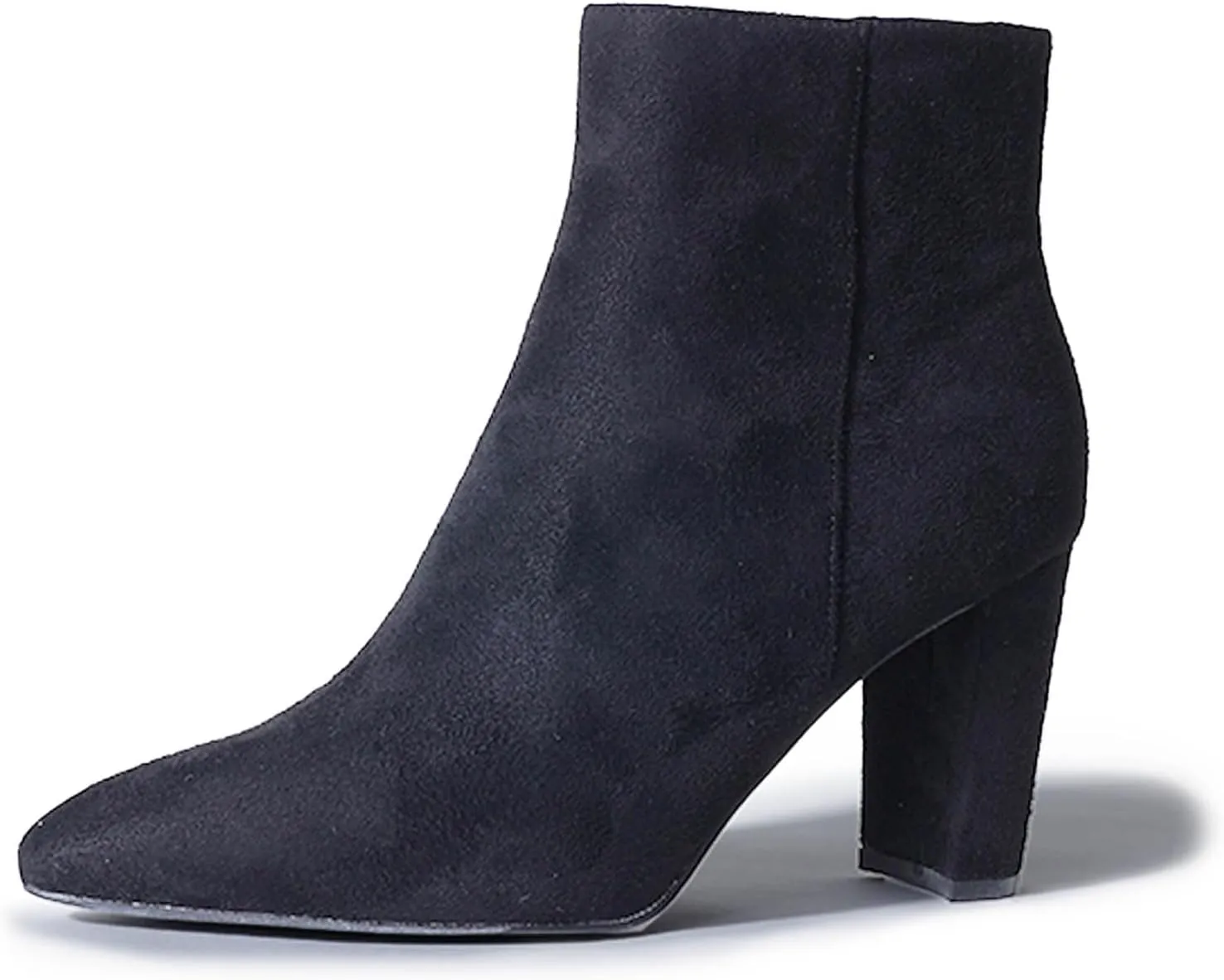 J. Adams Women's Wallice Ankle Booties - Chic Pointed Toe Block Heel Boots with Side Zipper - Comfortable and Stylish Dress Boots for Everyday Wear