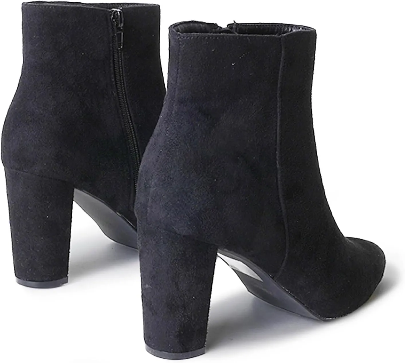J. Adams Women's Wallice Ankle Booties - Chic Pointed Toe Block Heel Boots with Side Zipper - Comfortable and Stylish Dress Boots for Everyday Wear