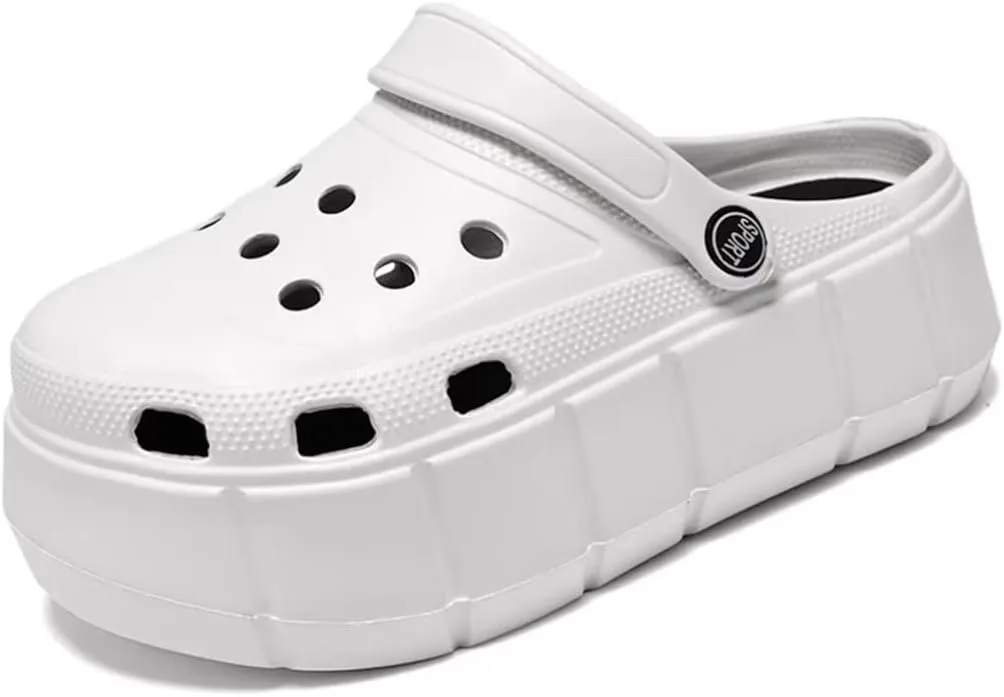 Jakcuz Women Adult Clogs Ultra Cushion Garden Shoes Non-Slip Sandals Slides Soft Platform Closed-Toe Outdoor Beach Shoes