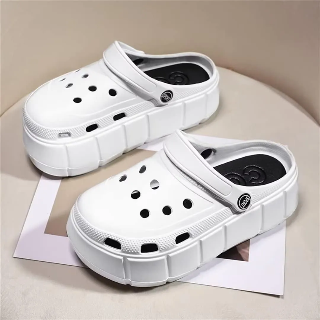 Jakcuz Women Adult Clogs Ultra Cushion Garden Shoes Non-Slip Sandals Slides Soft Platform Closed-Toe Outdoor Beach Shoes