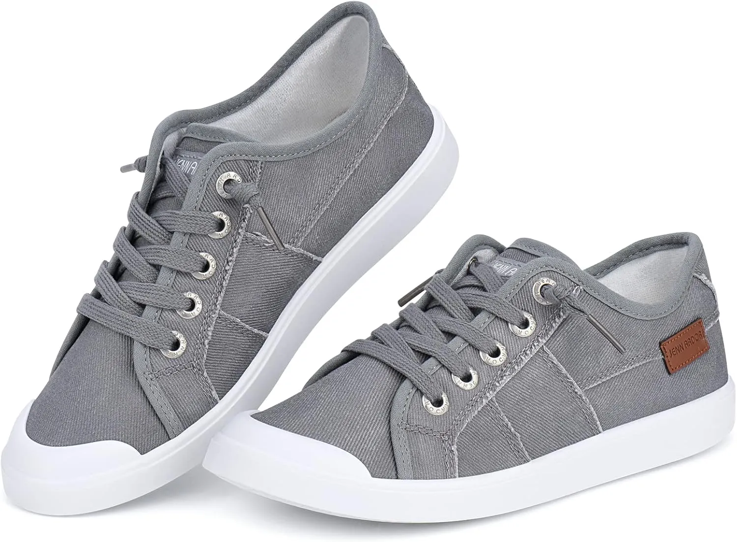 JENN ARDOR Slip-on Canvas Fashion Sneakers for Womens Comfortable Casual Walking Flats Elastic Stylish Cute Lightweight Shoes