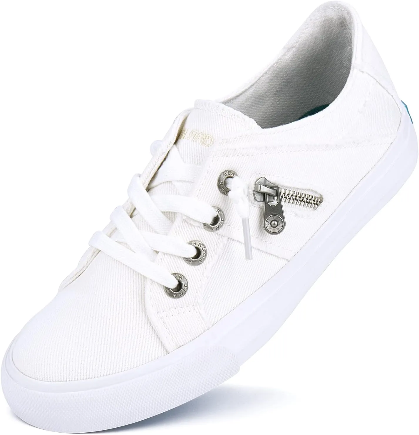 JENN ARDOR Women Sneakers Low Top Slip On Fashion Shoes Lace up Canvas Flats Walking Running Shoes