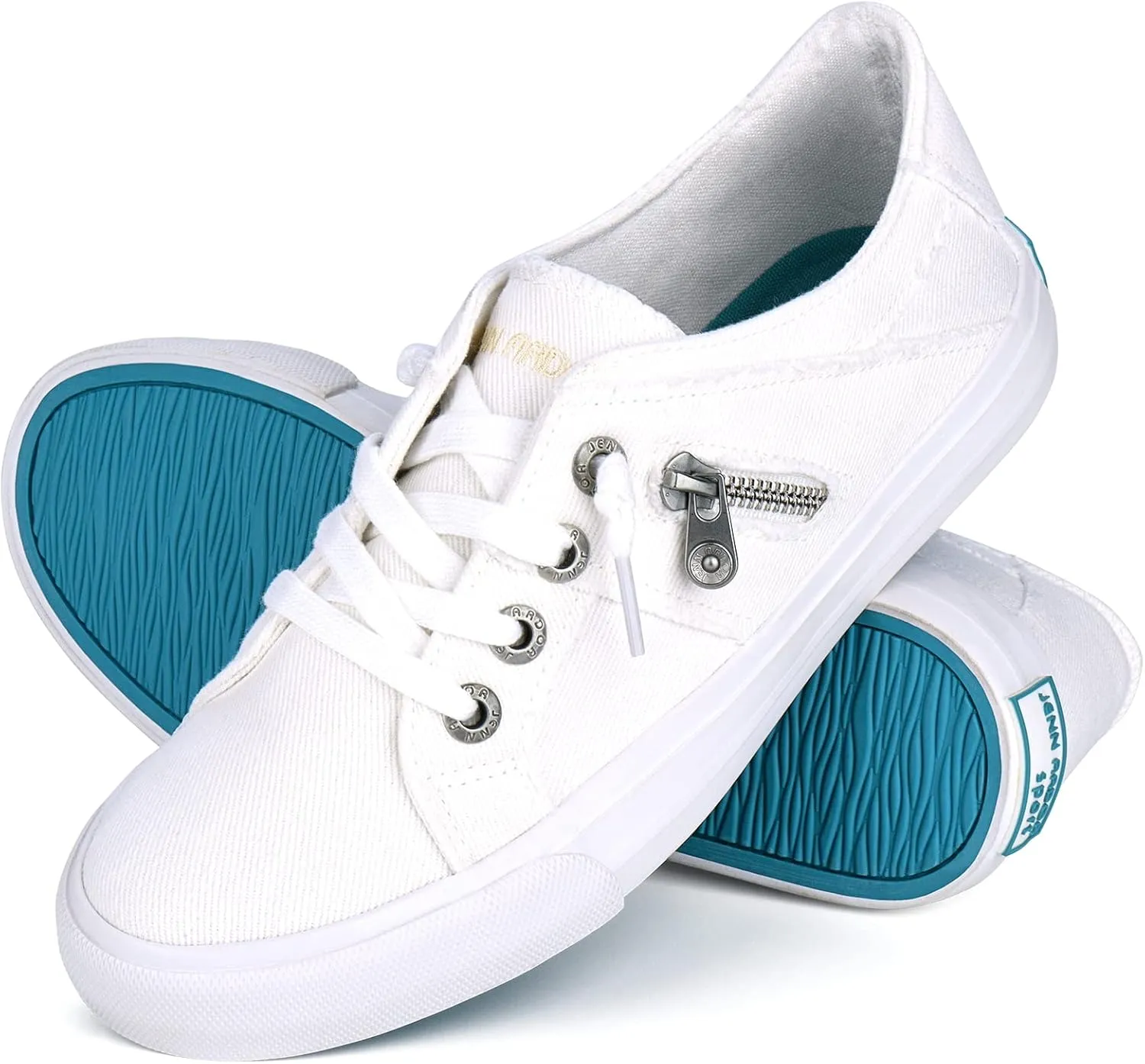 JENN ARDOR Women Sneakers Low Top Slip On Fashion Shoes Lace up Canvas Flats Walking Running Shoes
