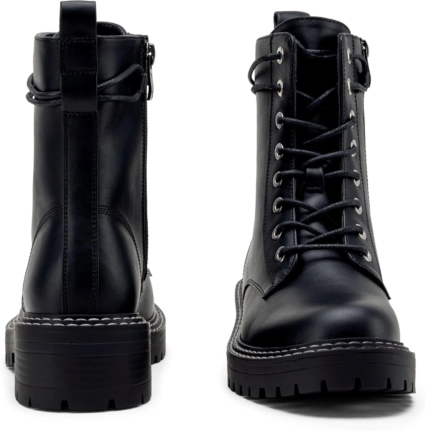 Jeossy Women's Combat Ankle Boots 9627 Low Heel Ankle-Booties with Side Zipper