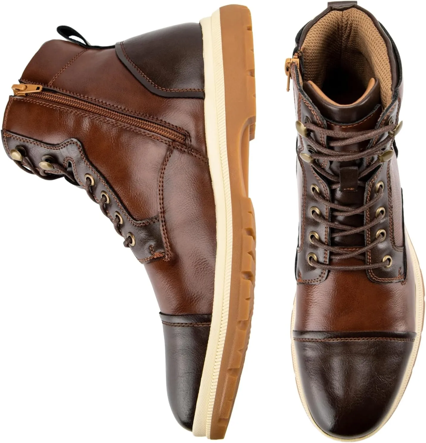 JITAI Men's Dress Oxfords Lace-Up Boots, Comfortable Casual Hiking Winter Work Shoes with Rubber Sole