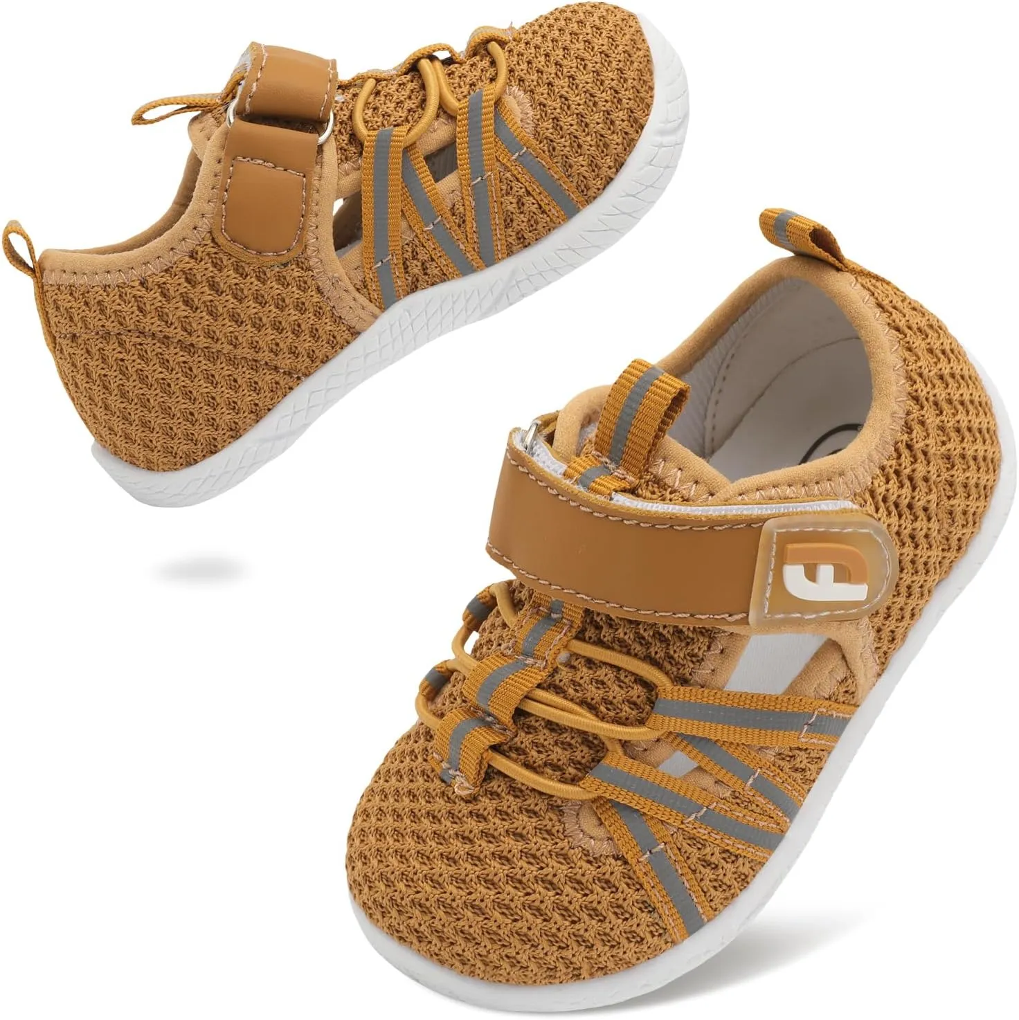 JOINFREE Toddler Sandals Boys Girls Breathable Closed Toe Water Beach Sandals Kids Wide Barefoot Summer Water Shoes Baby Walking Sneakers