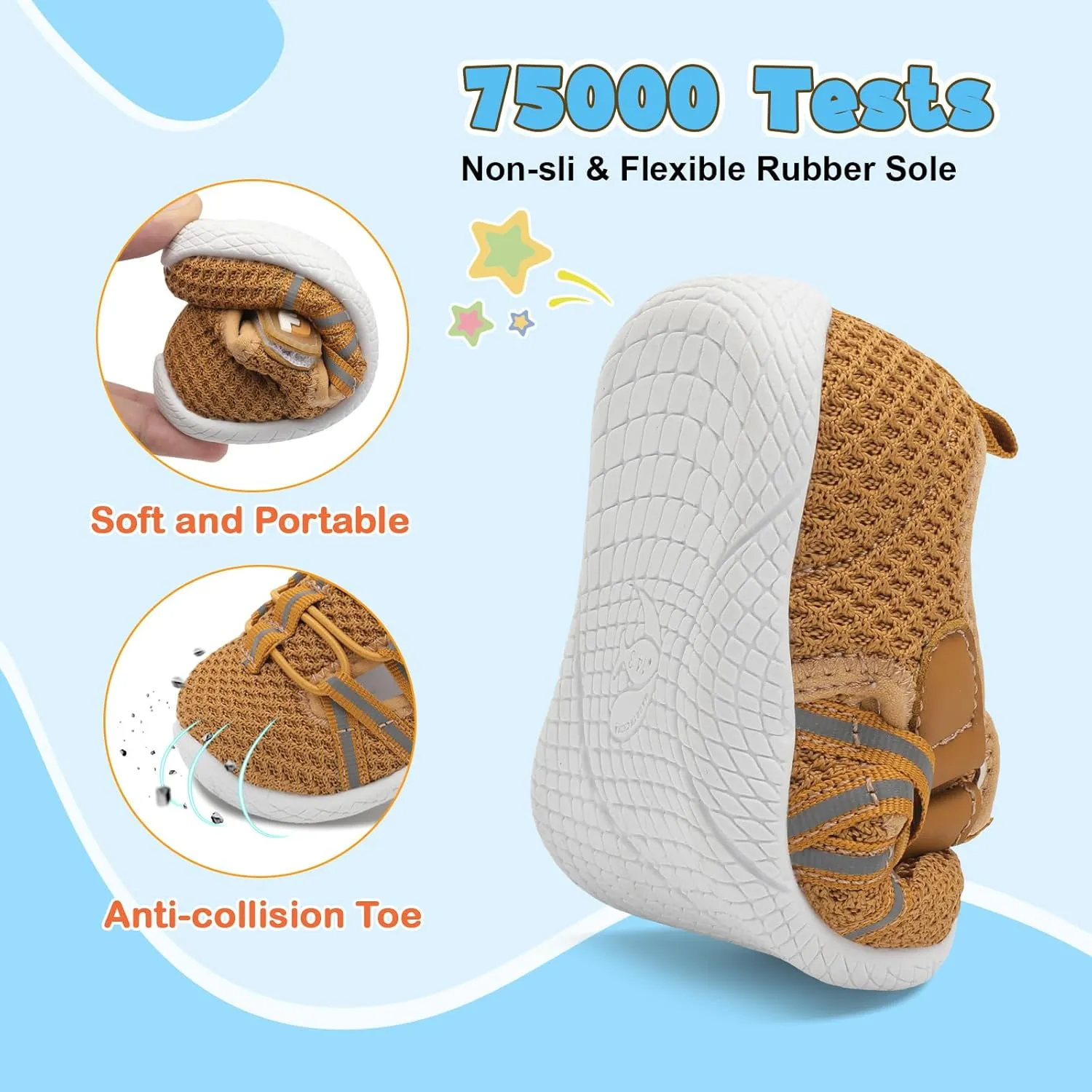 JOINFREE Toddler Sandals Boys Girls Breathable Closed Toe Water Beach Sandals Kids Wide Barefoot Summer Water Shoes Baby Walking Sneakers