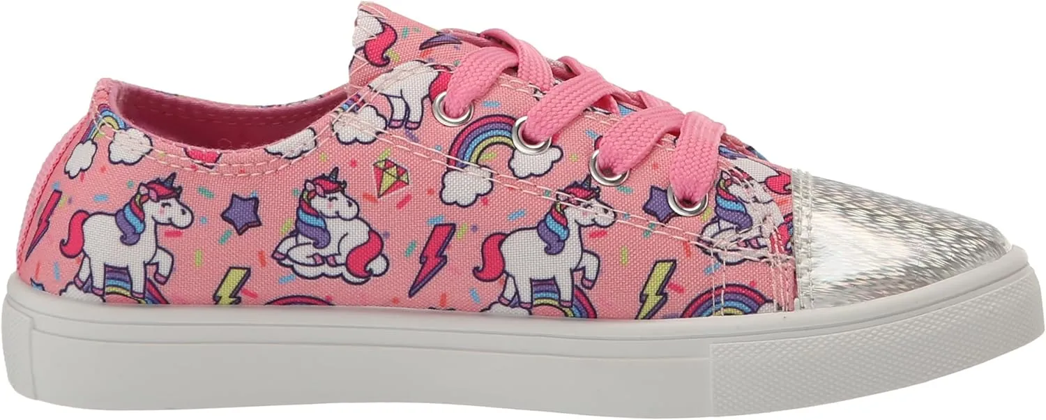 Josmo Girl's Canvas Low Top Sneaker Slip on Lace-up Tennis (Little Big Kid)