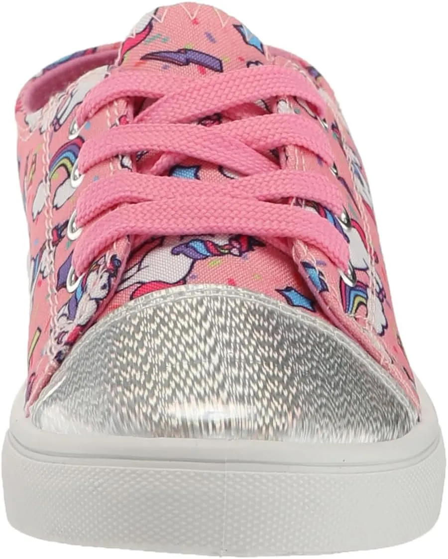 Josmo Girl's Canvas Low Top Sneaker Slip on Lace-up Tennis (Little Big Kid)