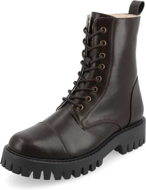 Journee Collection Womens AALEY Zipper Textured Combat & Lace-Up Boots
