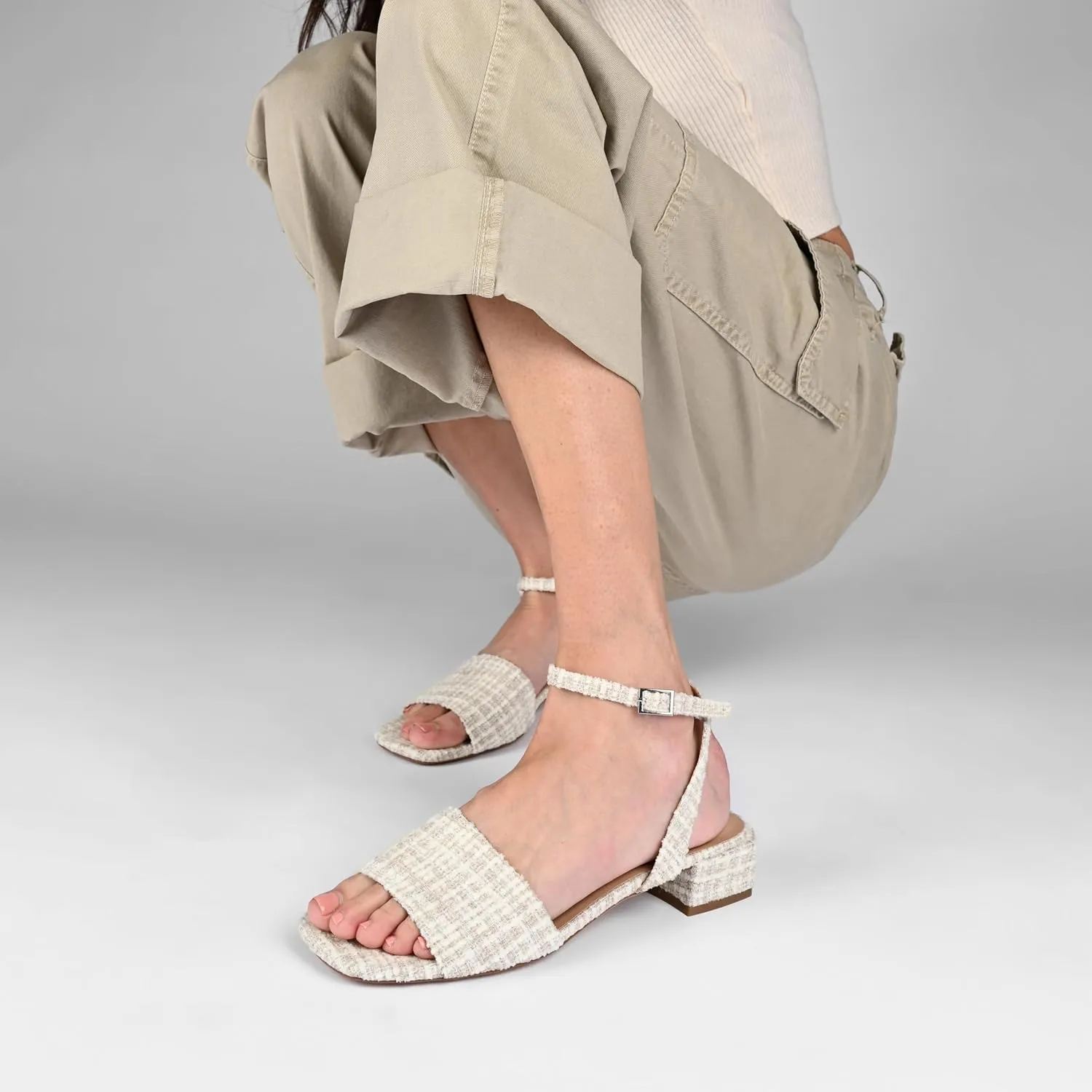 Journee Collection Womens Buckle Slingback Heels