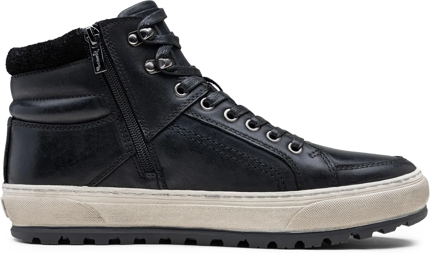 Jousen Mens Casual Shoes Leather High Top Fashion Sneakers for Men