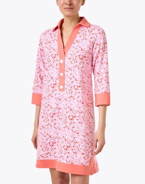 June Pink Floral Cotton Shift Dress