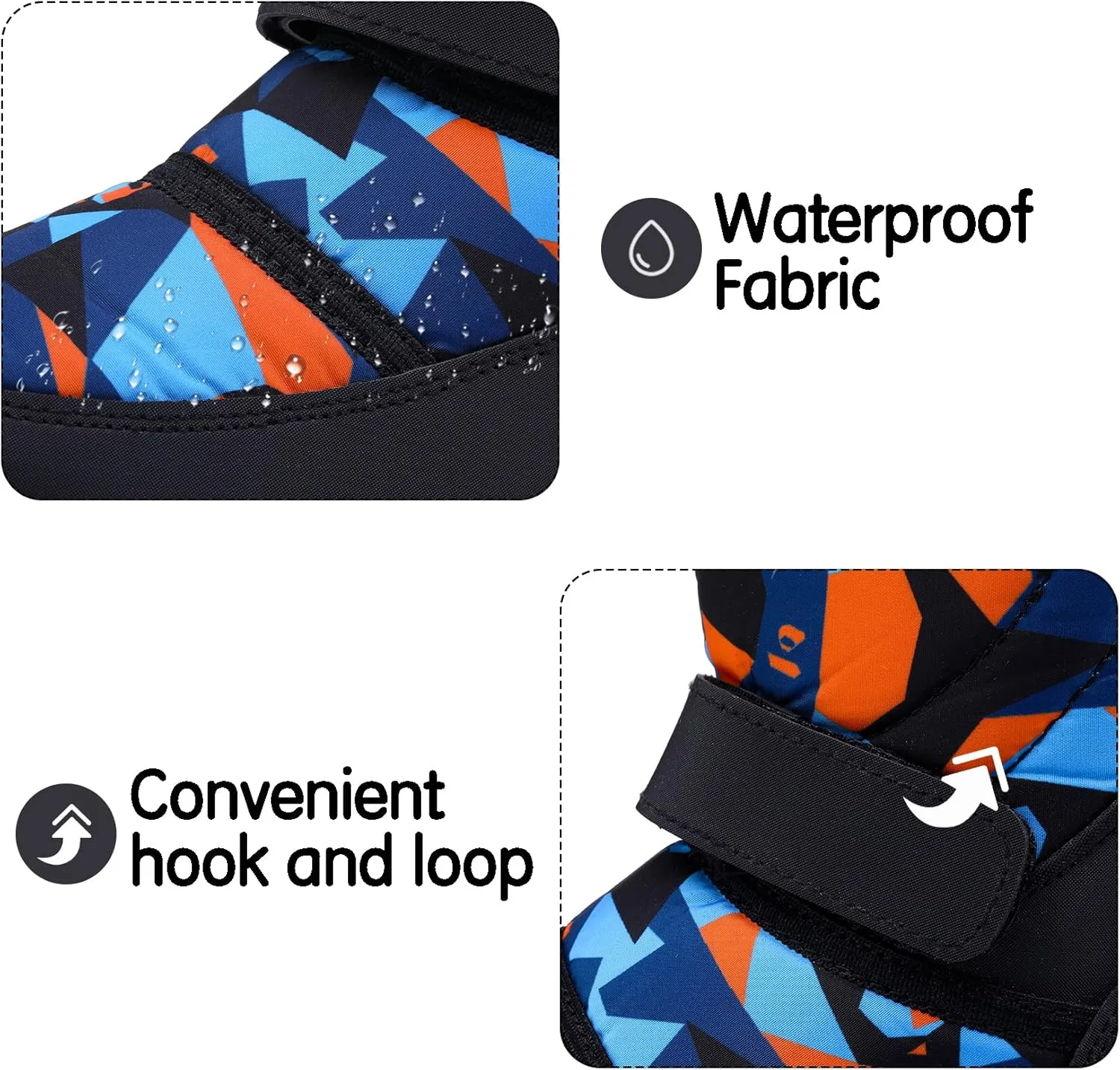 K KomForme Boys Girls Snow Boots Waterproof Winter Outdoor Boots(Toddler/Little Kid/Big Kid)
