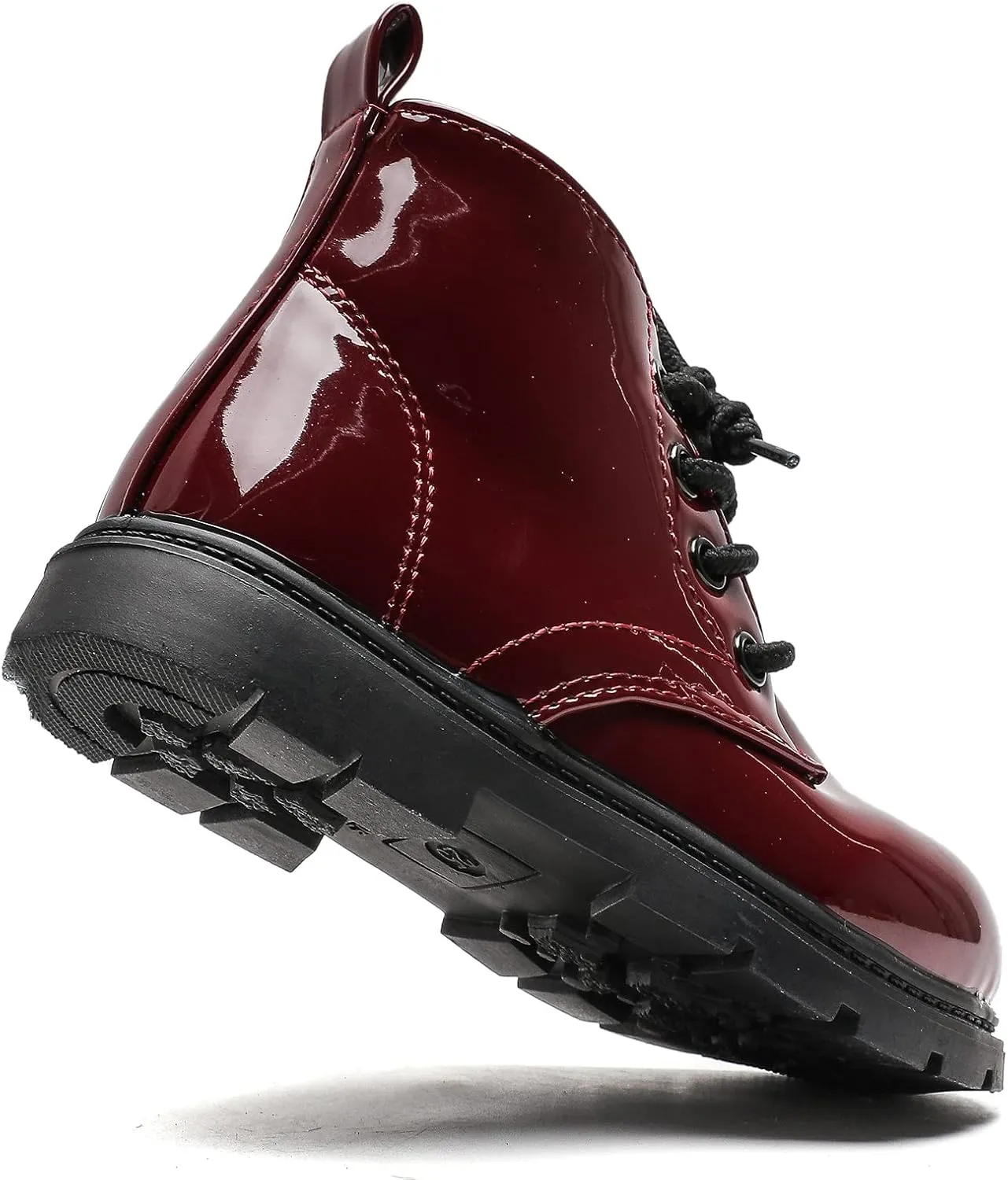 Kids Boots Boys Girls Bright Color Lace up Ankle Boots Side Zipper Boots