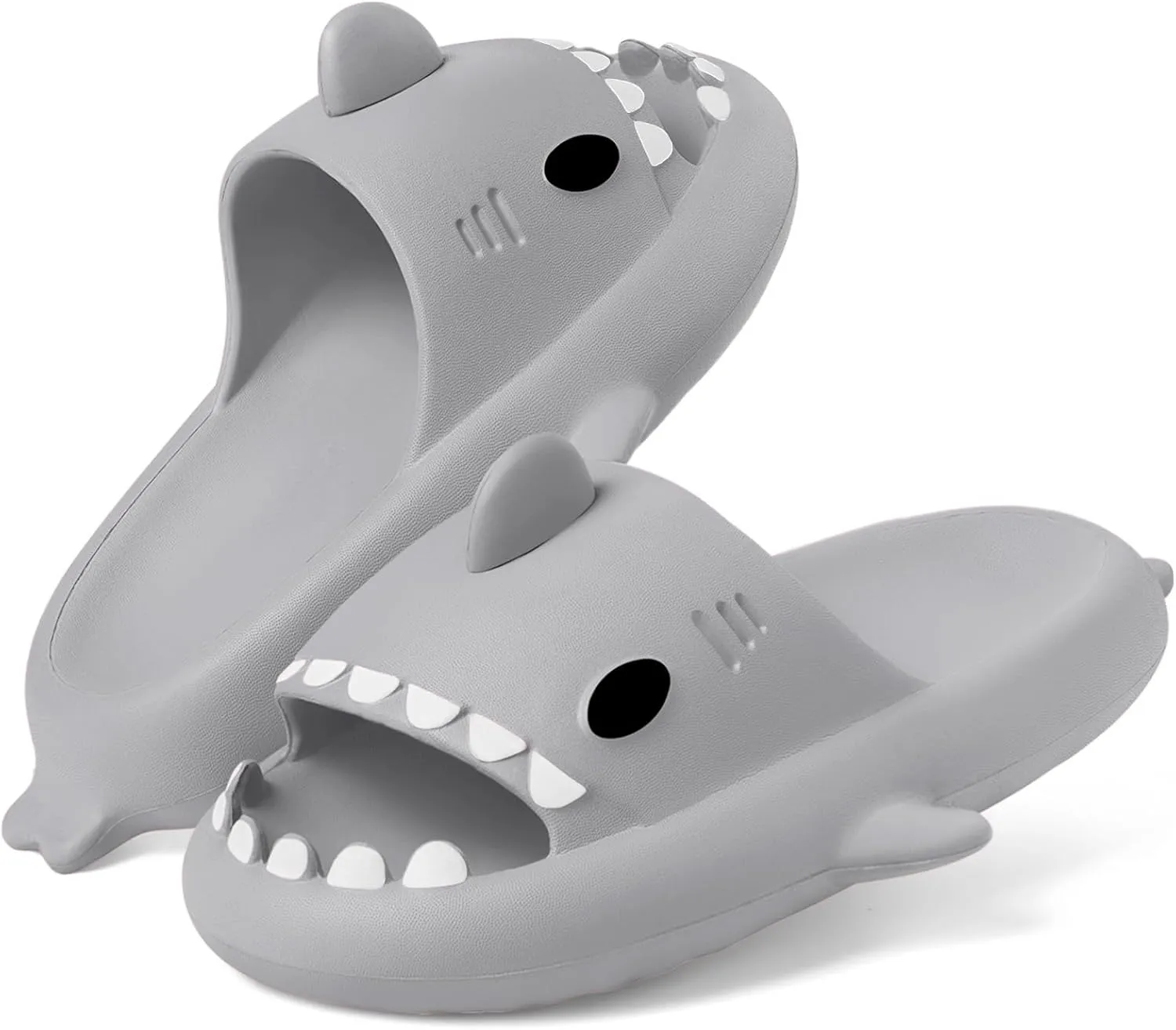 Kids Shark Slides Boys Girls Toddlers Cloud Shower Slippers Cute Cartoon Open Toe Sandals Cushioned Thick Sole Beach Pool Shoes