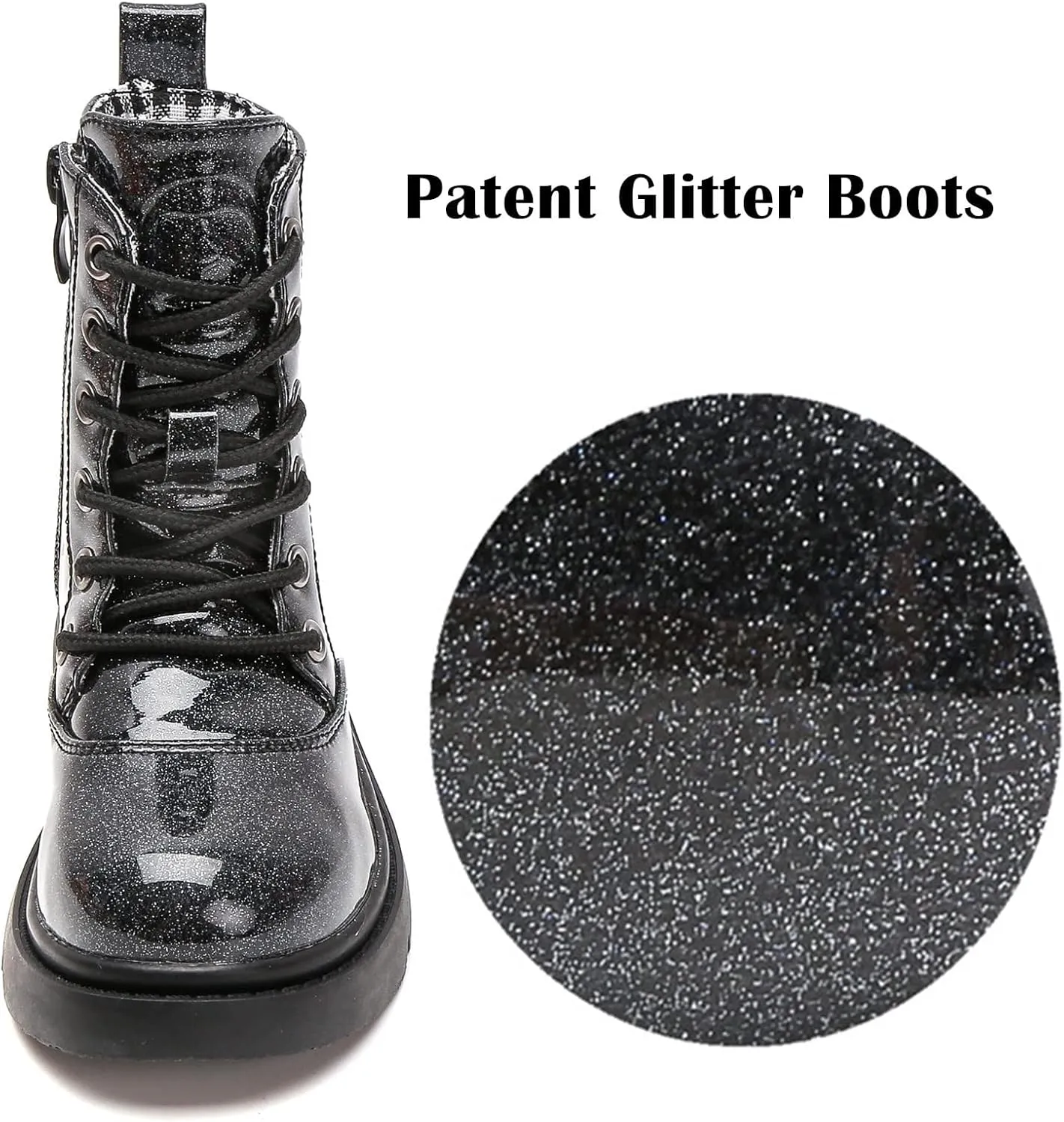 kkdom Boys Girls Waterproof Lace Up Side Zipper Mid Calf Combat Boots(Toddler/Little Kid/Big Kid)