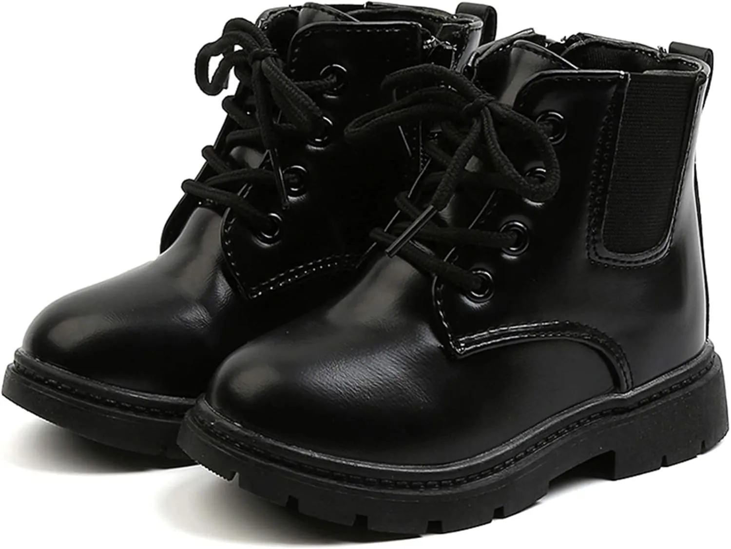 Komfyea Boys And Girls Lace Up Zipper Outdoor Ankle Boots(Toddler/Little Kids)