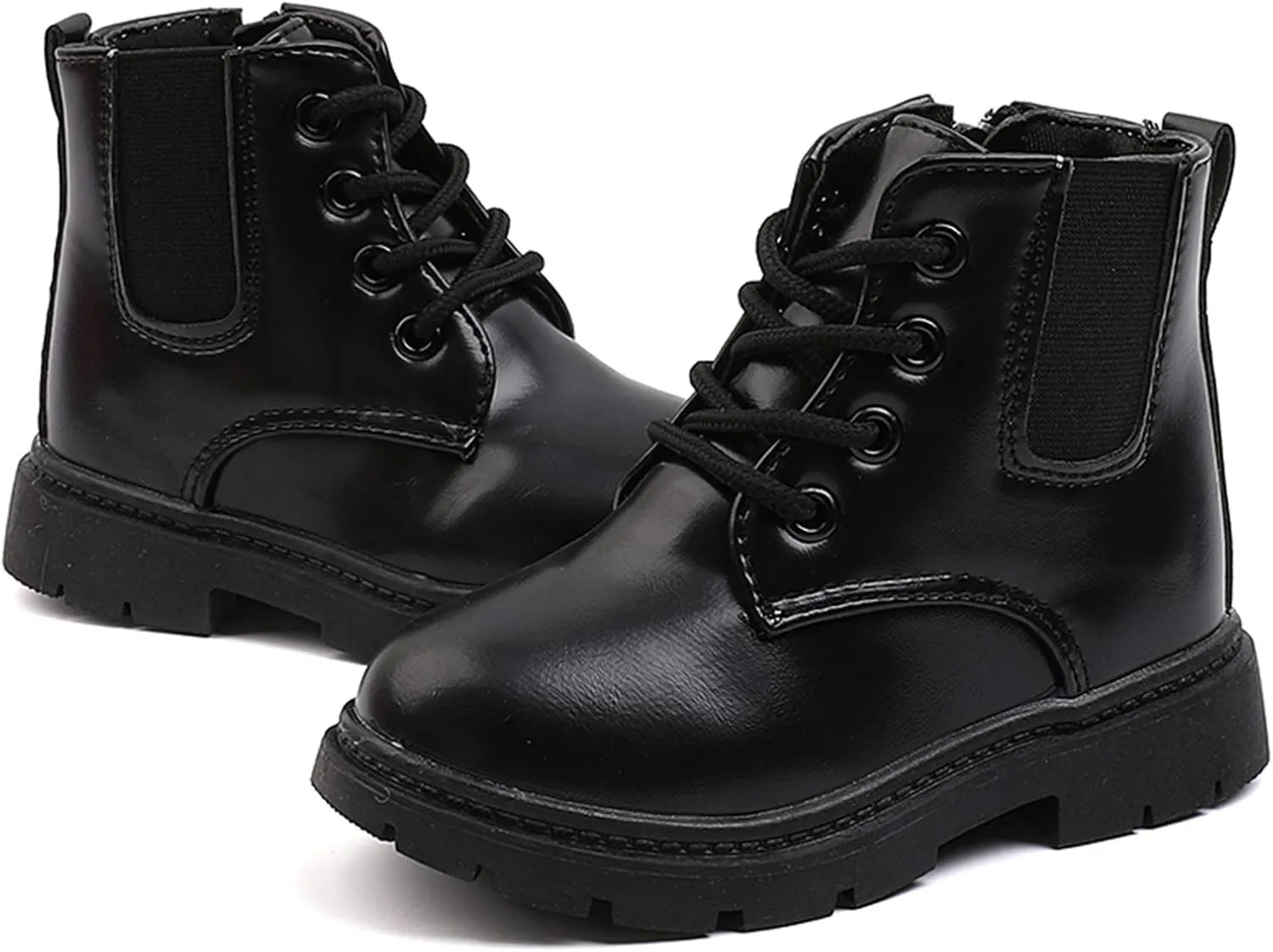 Komfyea Boys And Girls Lace Up Zipper Outdoor Ankle Boots(Toddler/Little Kids)