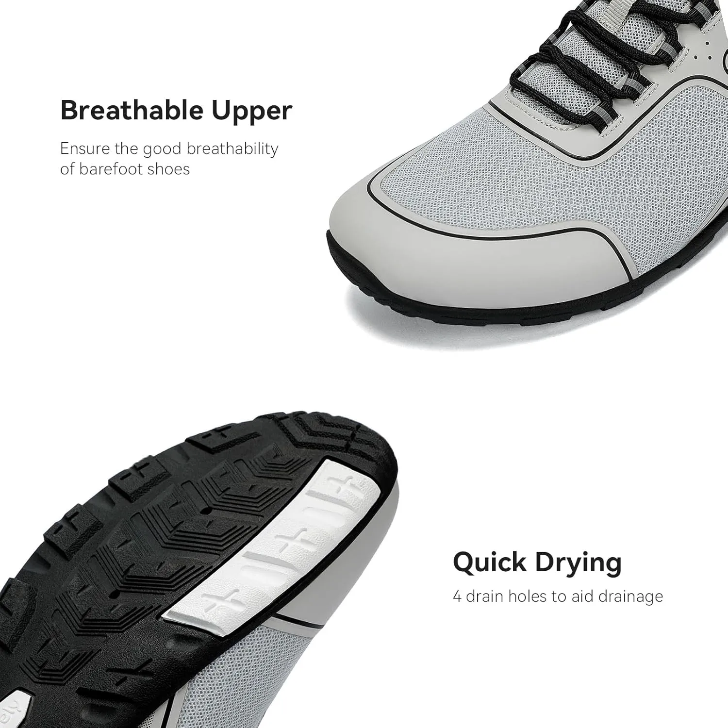 Kricely Water Shoes Men Quick Drying Outdoor Barefoot Minimalist Wide Toe Box Shoes Grounded Footwear for Beach Fishing Fitness Workout Athletic Sneakers