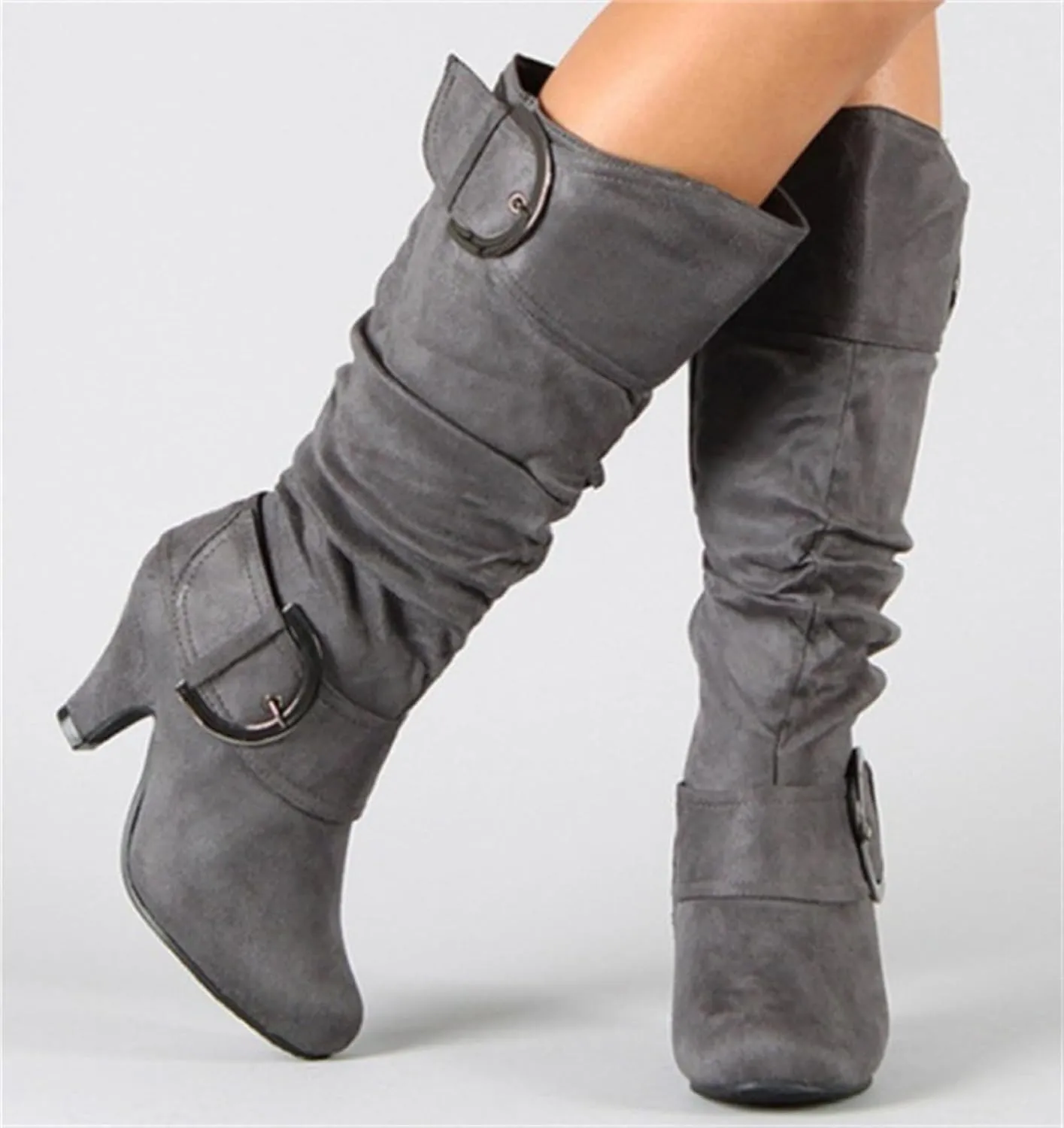 Ladmiple Fall Boots Women Knee High Wide Calf Vintage Victorian Boots 70s Lace up Mid Heel Cone Heel Western Boots 2024