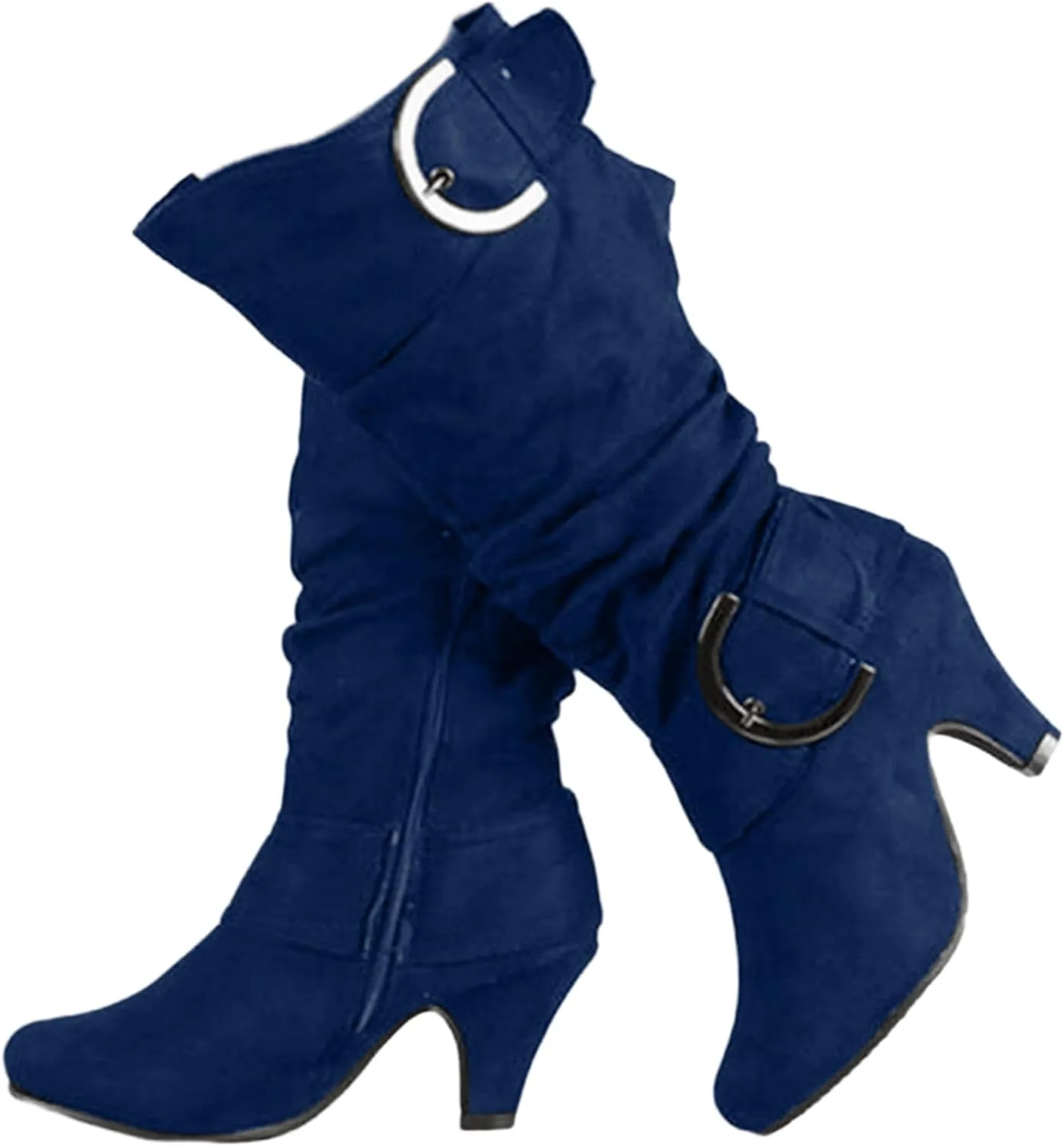 Ladmiple Fall Boots Women Knee High Wide Calf Western Cowboy Boots Fashion Chunky Heel Lace Up Cowgirl Dress Shoes 2024