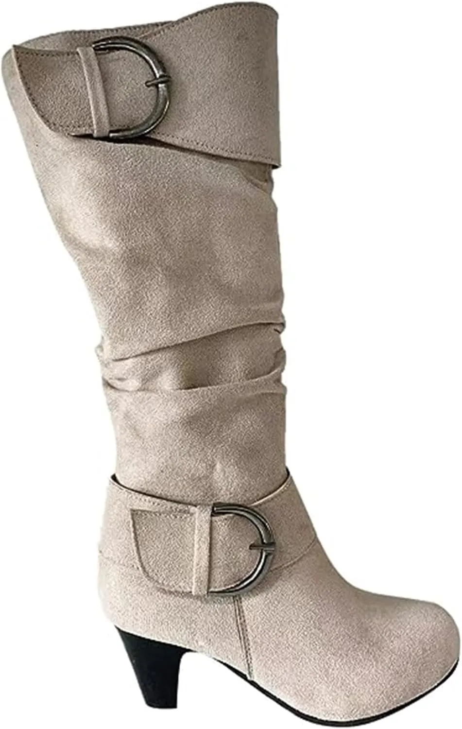 Ladmiple Fall Boots Women Wide Calf Knee High Cowboy Boots Low Cone Heel Slouchy Western Cowgirl Tall boots for Ladies