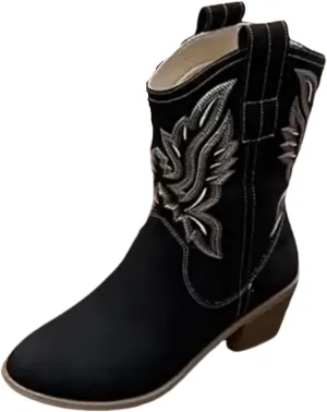 Lausiuoe Boots For Women Ankle Booties Flat Heel Fashion Slip On Elastic Western Shoes Casual Combat Short Booties 2024