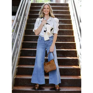 Le Palazzo Crop Raw Fray in Whimsy