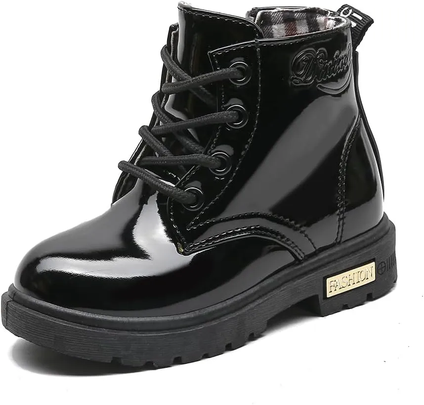 Little Kids Ankle Boots Little Girls Outdoor Combat Toddler Boots Black 6.5 M US Toddler