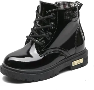 Little Kids Ankle Boots Little Girls Outdoor Combat Toddler Boots Black 6.5 M US Toddler