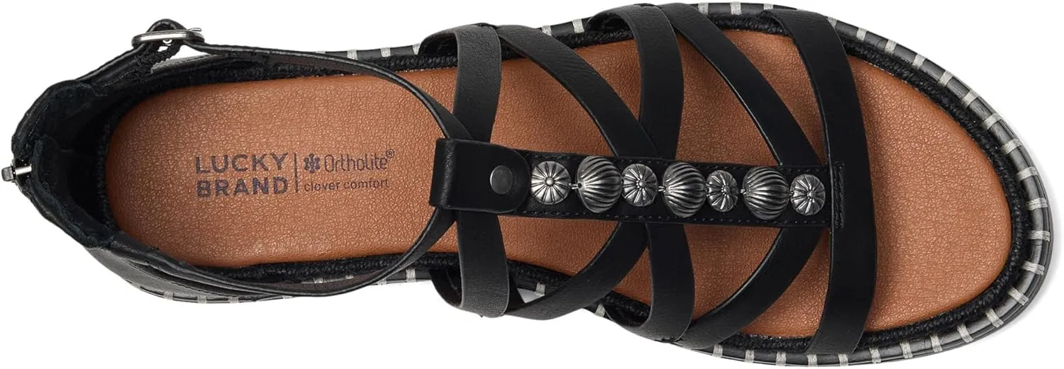 Lucky Brand Women's Korina Beaded Gladiator Sandals Flat