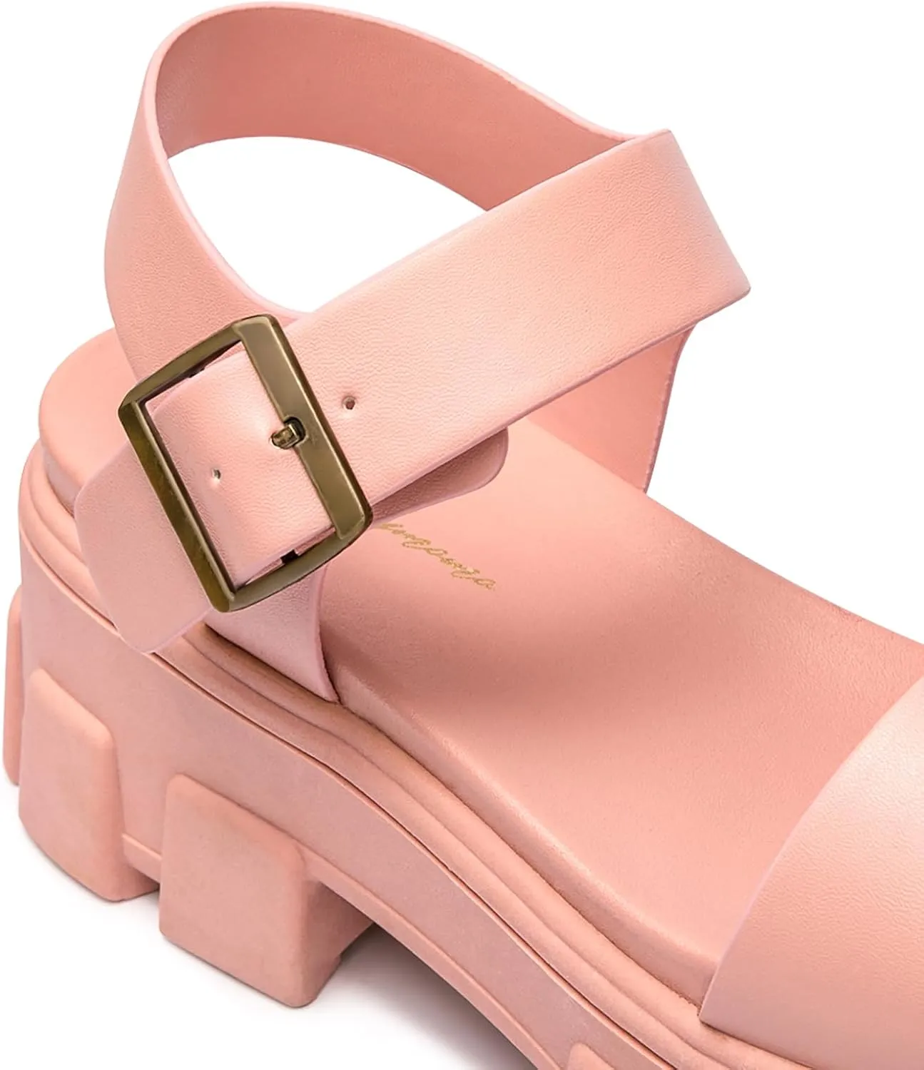 Luffymomo Women's Platform Wedge Sandals Lug Sole Sandals Adjustable Ankle Strap Chunky Heels