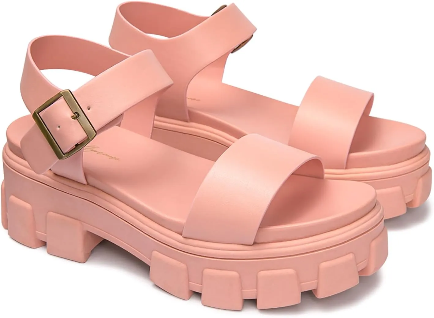 Luffymomo Women's Platform Wedge Sandals Lug Sole Sandals Adjustable Ankle Strap Chunky Heels