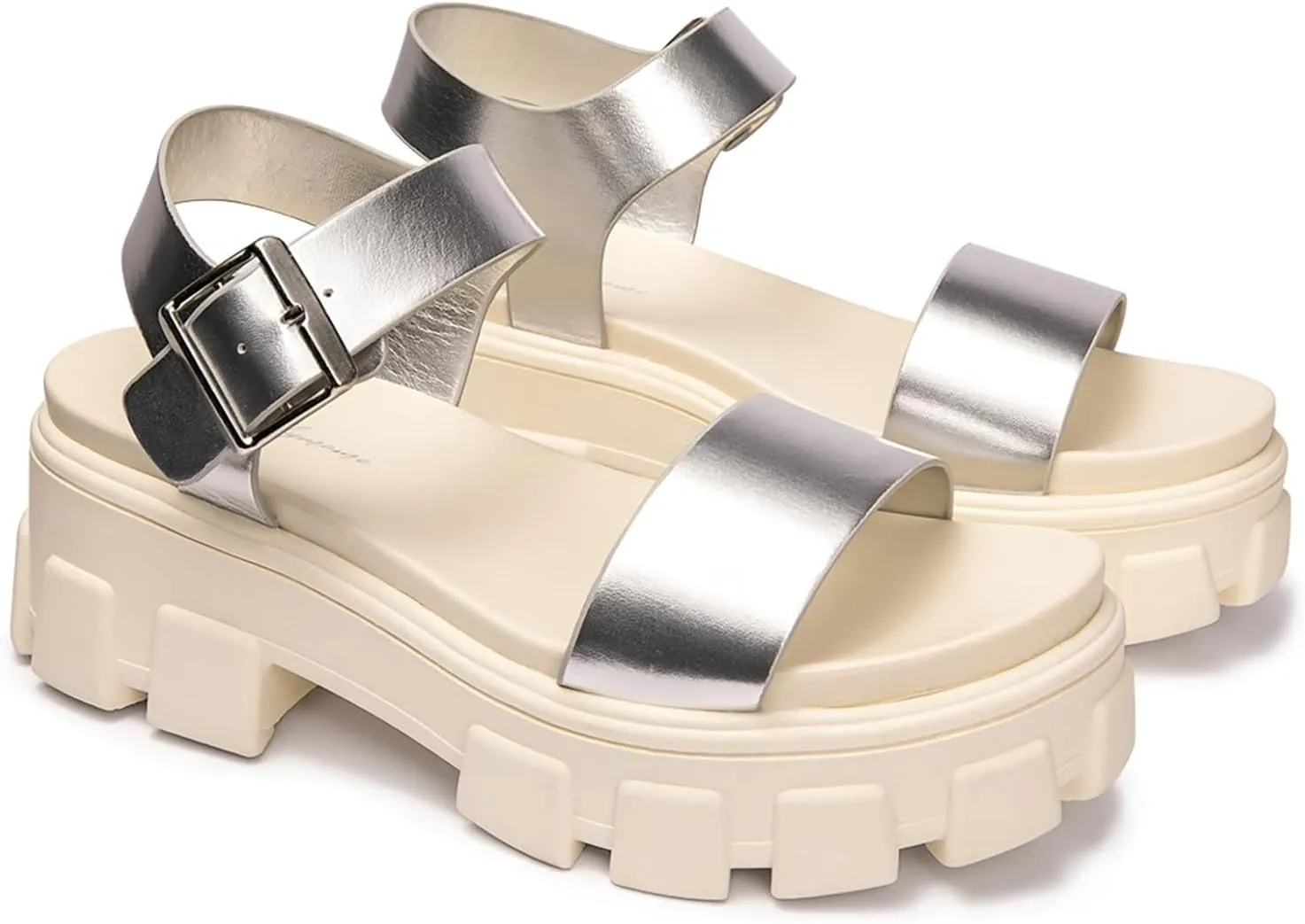 Luffymomo Women's Platform Wedge Sandals Lug Sole Sandals Adjustable Ankle Strap Chunky Heels
