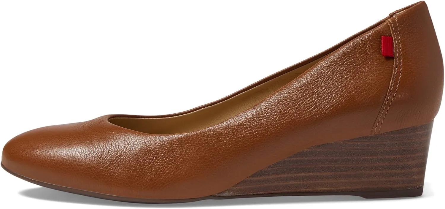 Marc Joseph New York Prospect Wedges for Women – Leather Construction – Almond Toe – Rubber Outsole