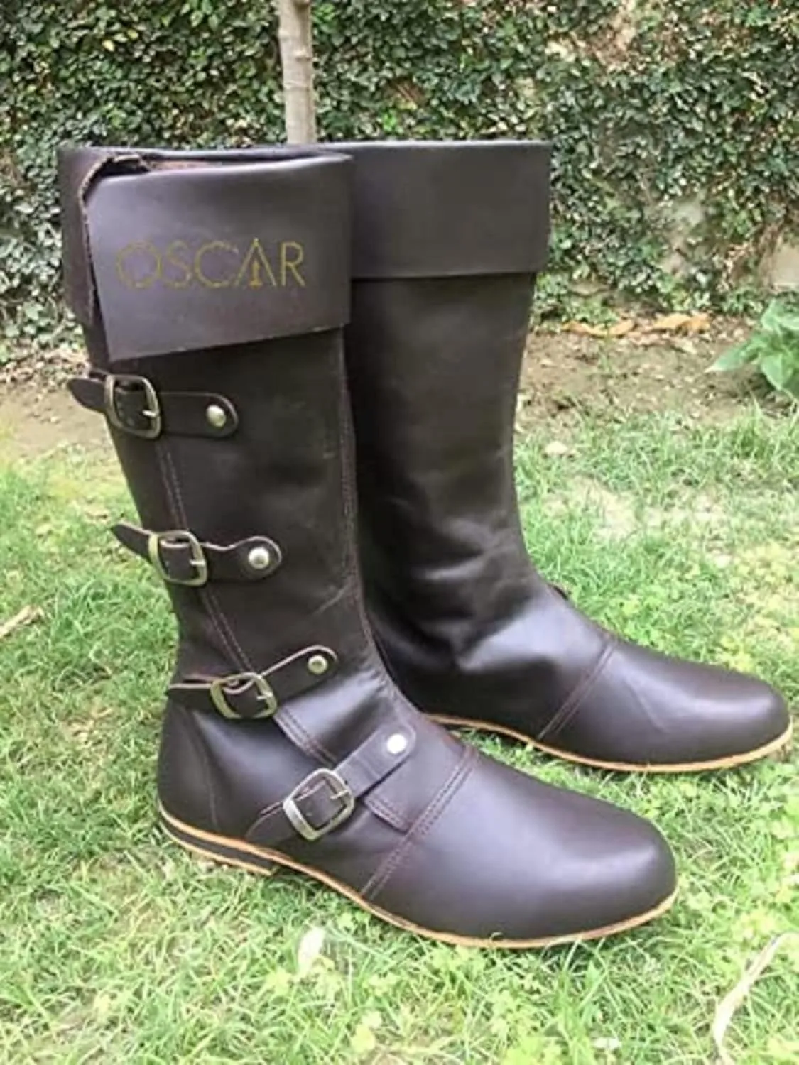 Medieval Leather Boots RENAISSANCE | Viking Pirate Boots Mans Brown/Black Long Shoes | Medieval leather boots