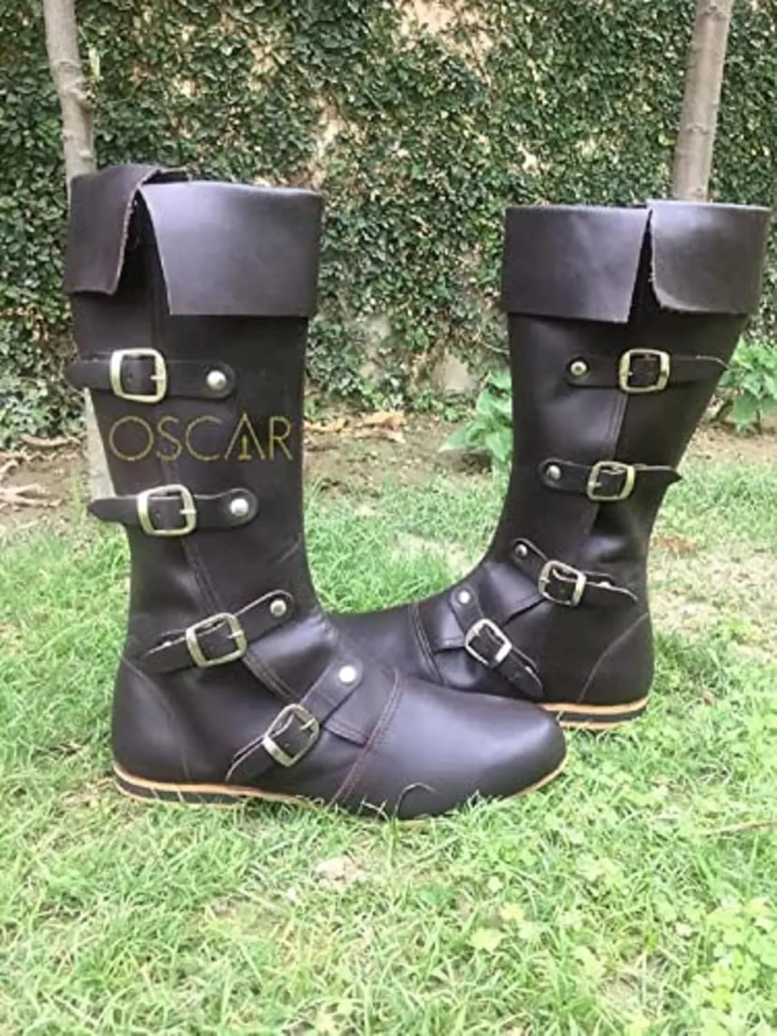 Medieval Leather Boots RENAISSANCE | Viking Pirate Boots Mans Brown/Black Long Shoes | Medieval leather boots