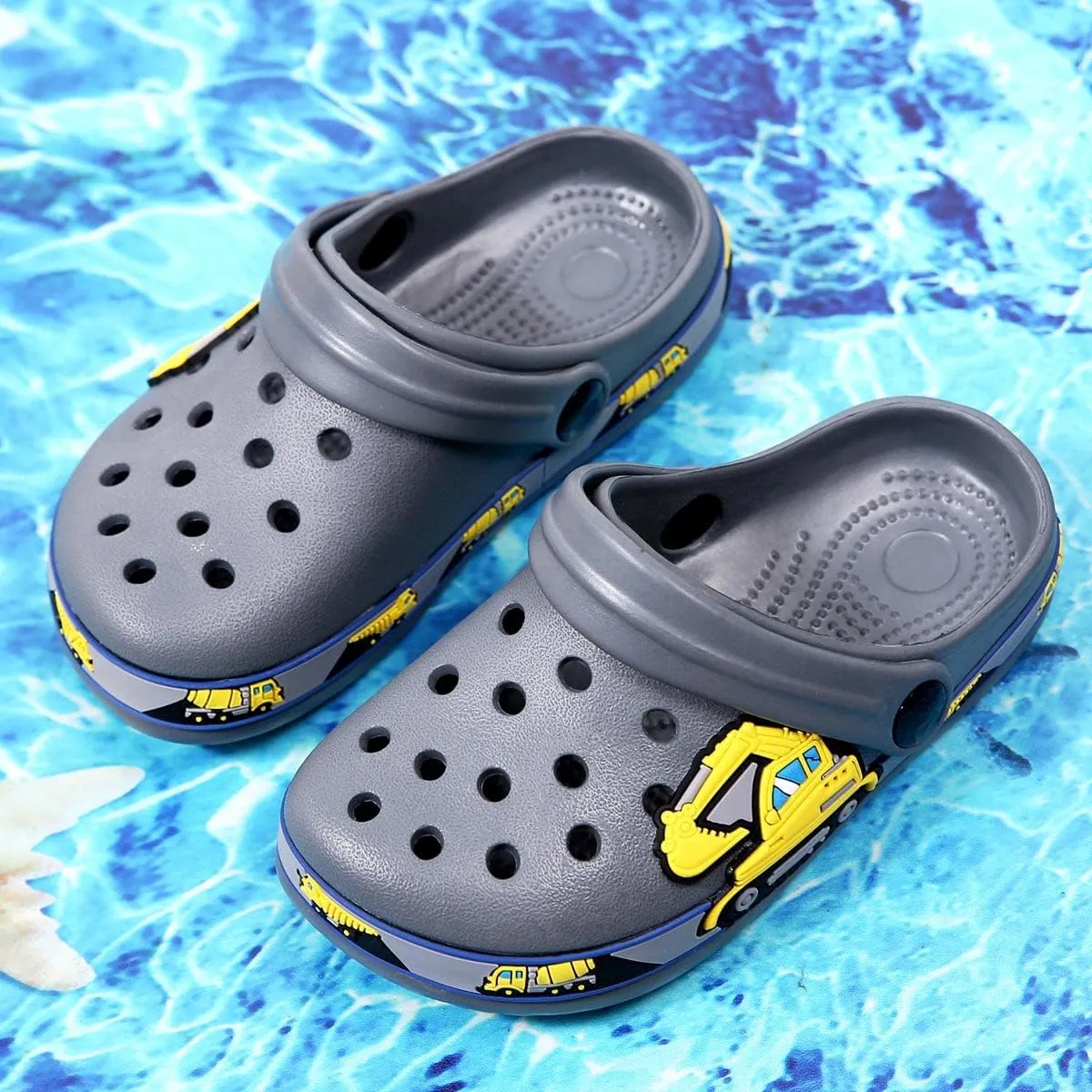 Meidiastra Kids Boys Girls Cartoon Clogs Slippers Toddler Slip On Lightweight Beach Pool Sandals