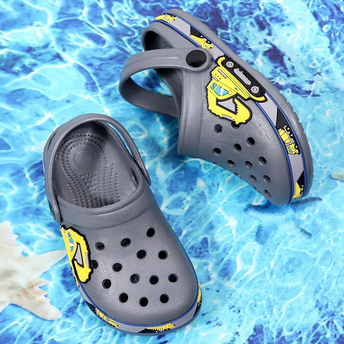 Meidiastra Kids Boys Girls Cartoon Clogs Slippers Toddler Slip On Lightweight Beach Pool Sandals