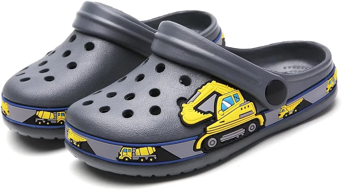 Meidiastra Kids Boys Girls Cartoon Clogs Slippers Toddler Slip On Lightweight Beach Pool Sandals