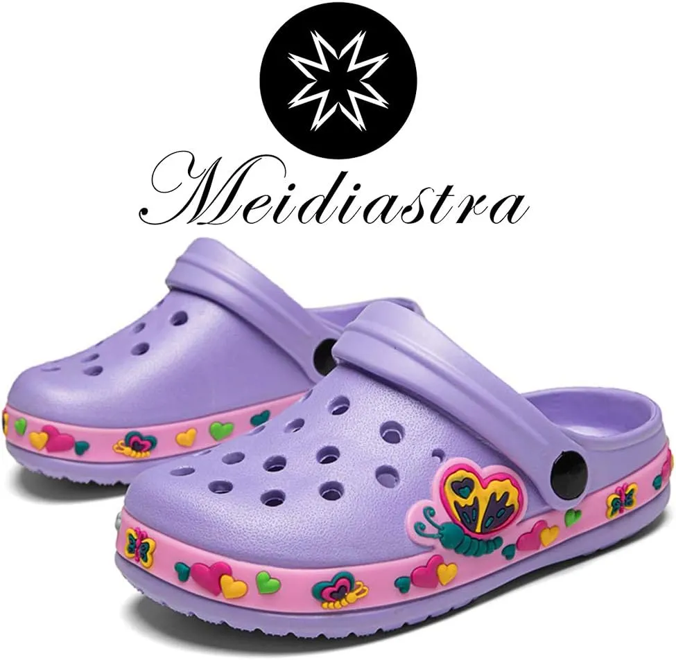 Meidiastra Kids Boys Girls Cartoon Clogs Slippers Toddler Slip On Lightweight Beach Pool Sandals