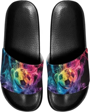 Men House Sandals Summer Non Slip Beach Pool Party Sandals Shoes Lightweight Indoor Outdoor Slipper Black Sole Size 5-14