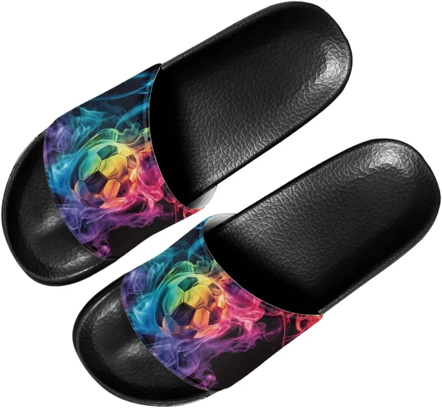 Men House Sandals Summer Non Slip Beach Pool Party Sandals Shoes Lightweight Indoor Outdoor Slipper Black Sole Size 5-14