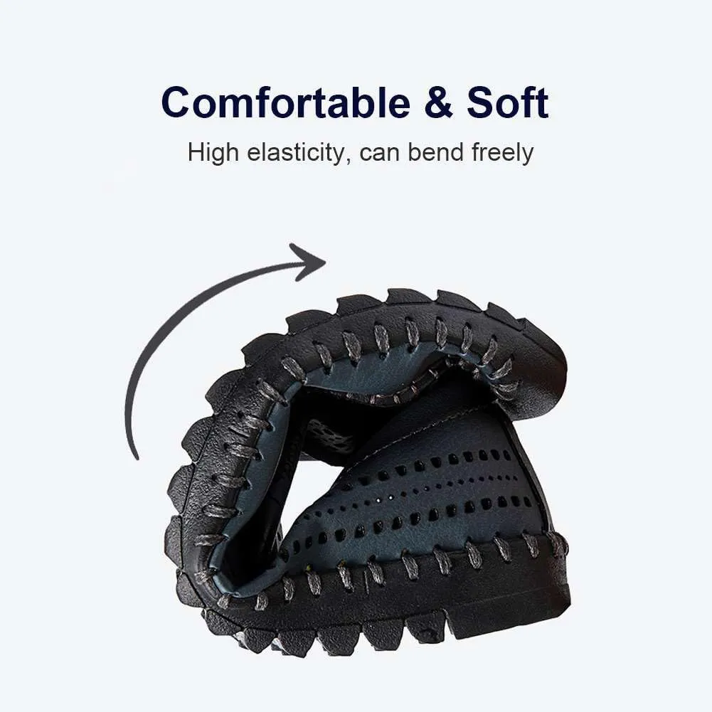 Men's Breathable Perforated Loafers Hand-Stitched Soft Sole Casual Shoes Slip-on Driving Moccasins for Men