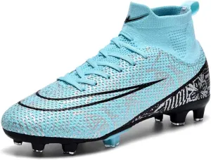 Men’s Breathable Soccer Boots Football Shoes Cleats Spike Shoes FG Sneaker Comfortable Adults Athletic Outdoor Indoor Baseball Competition Training
