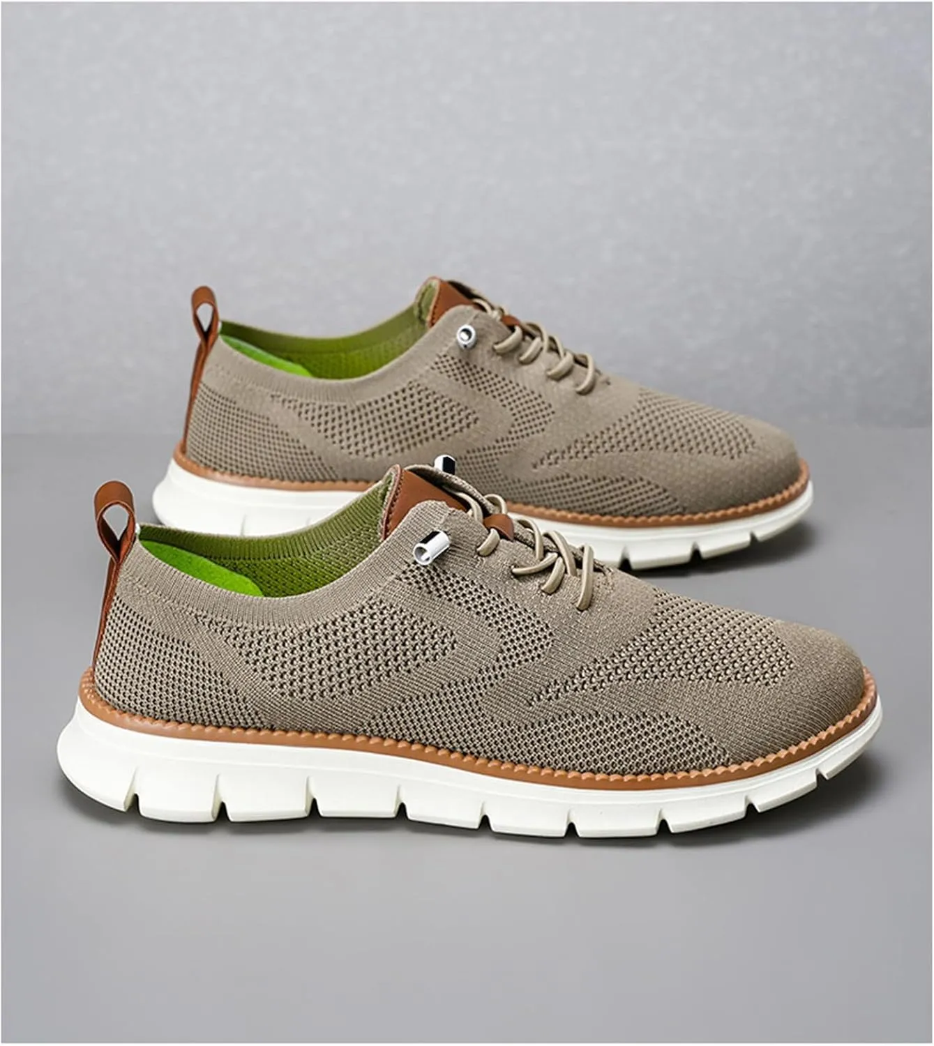 Mens Breeze Comfortable Oxfords Lace - Up Lightweight Breathable Upper Urban Dress Mesh Sneakers Extra Wide Business Casual Walking