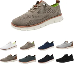 Mens Breeze Comfortable Oxfords Lace - Up Lightweight Breathable Upper Urban Dress Mesh Sneakers Extra Wide Business Casual Walking