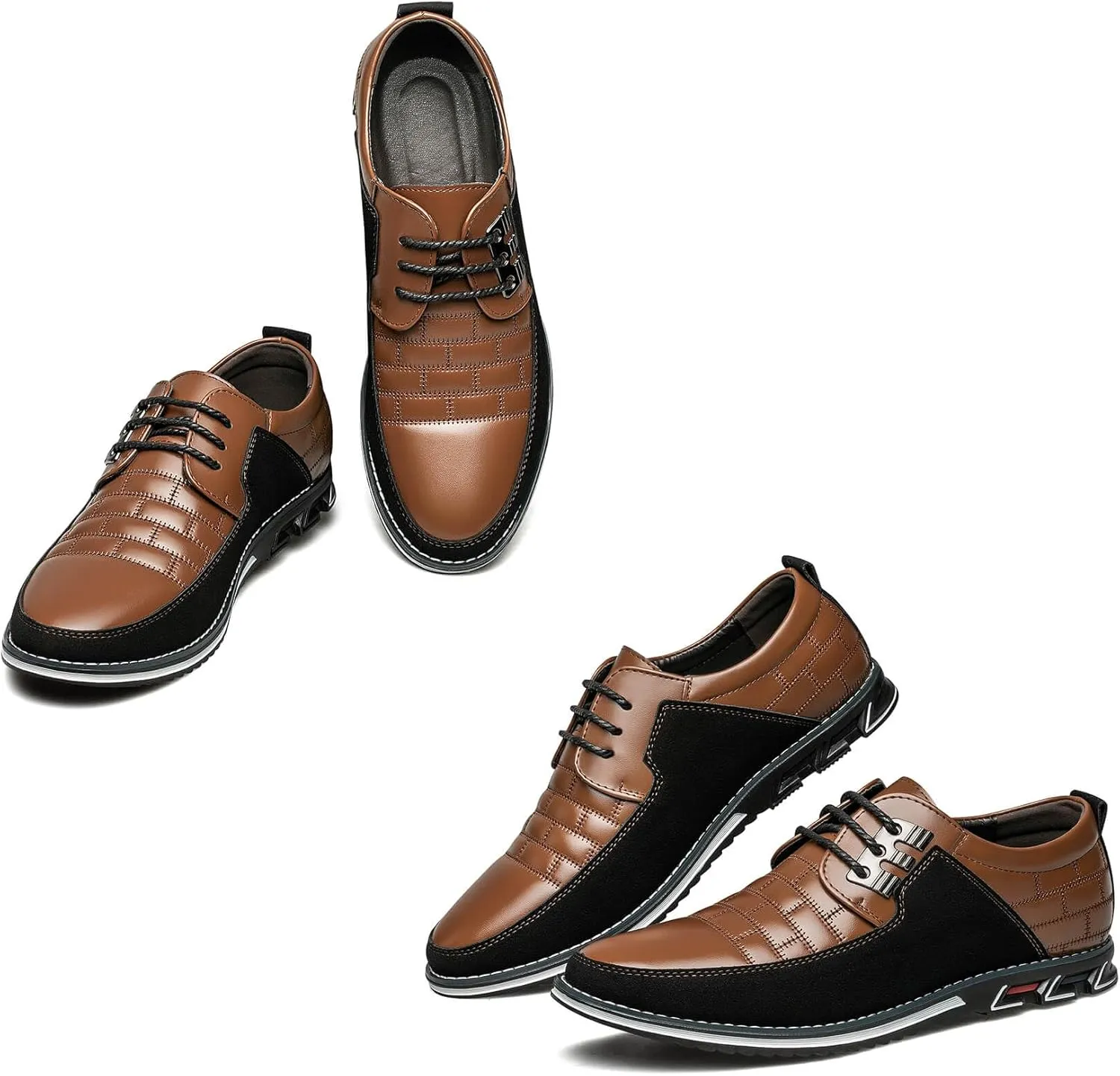 Mens Dress Shoes Comfortable Fashion Dress Sneakers Men Premium Vegan Leather Casual Shoes Business Office Wedding Formal Modern Oxfords