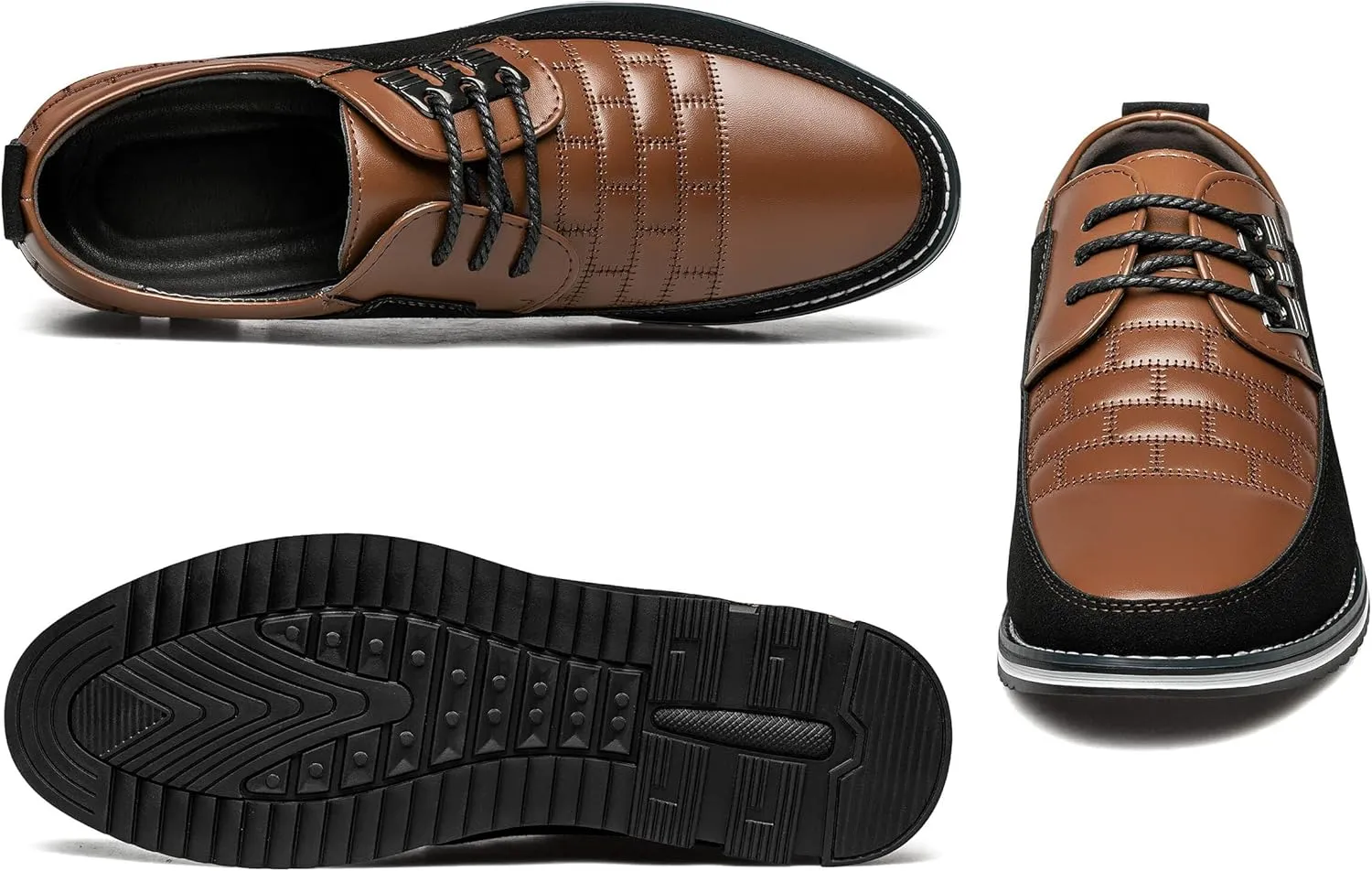 Mens Dress Shoes Comfortable Fashion Dress Sneakers Men Premium Vegan Leather Casual Shoes Business Office Wedding Formal Modern Oxfords